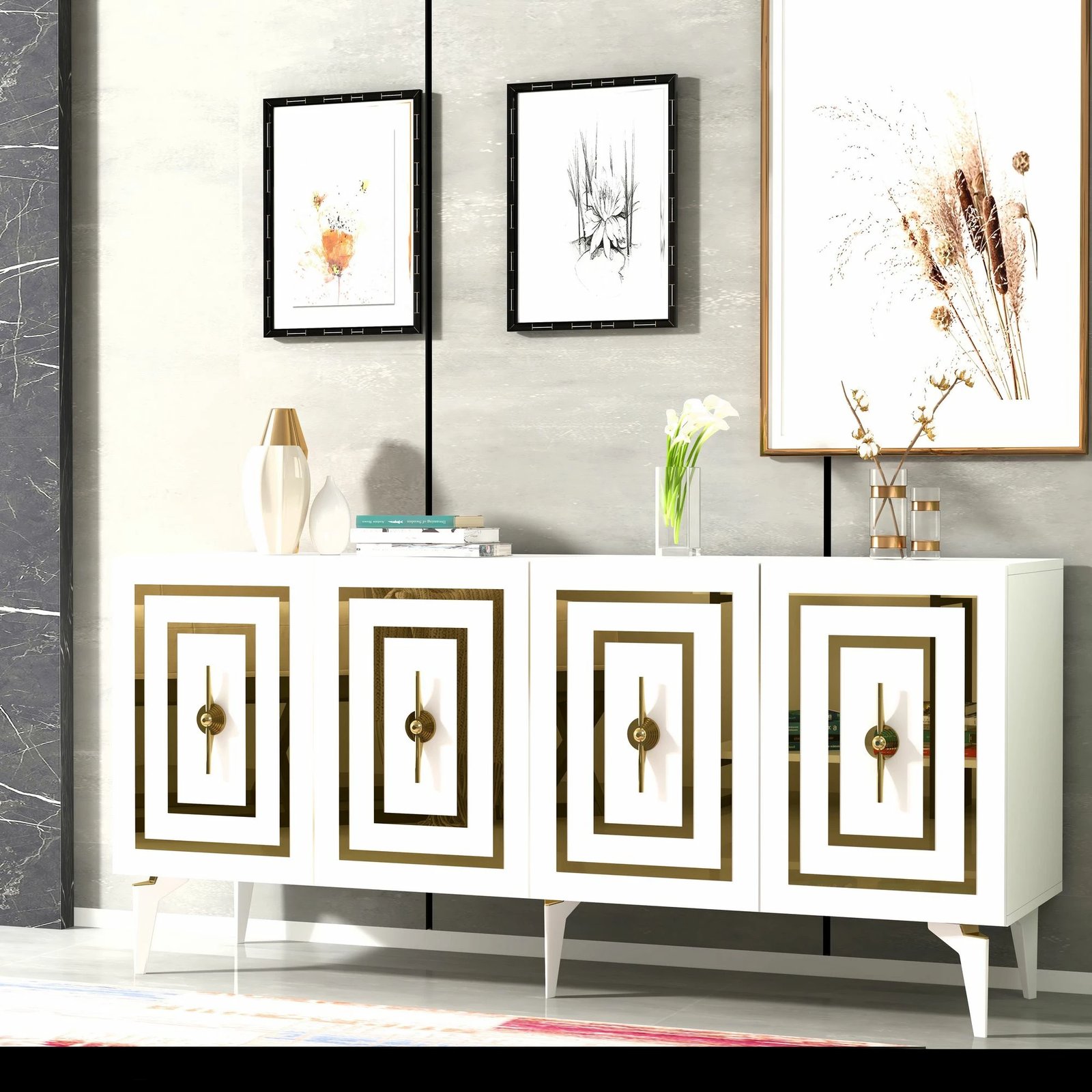 Konsol Skye Decor, ngjyrë e bardhë, Viola