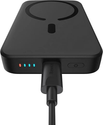 Power bank Baseus Magnetic Mini 10000 mAh, karikim wireless, e zezë