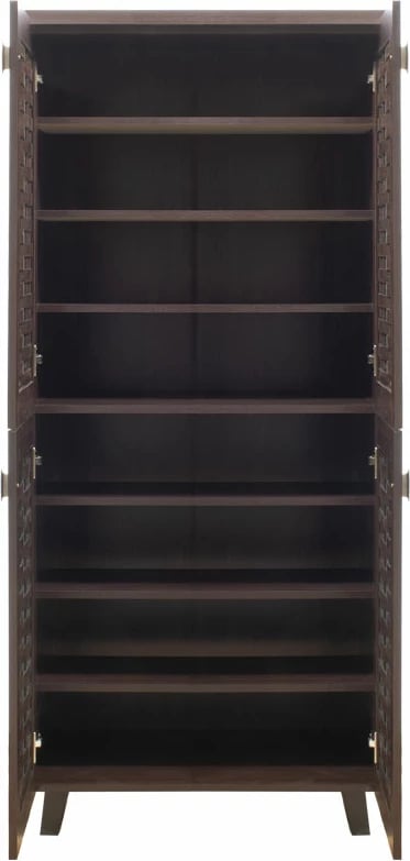 Dollap për këpucë MANTAM, 4 dyer, 24 palë, ngjyrë arre, 78x40x170.5cm