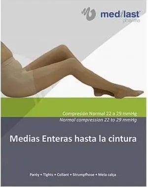 Çorape të plota kompresive Medilast Normal unisex extra e madhe e zezë