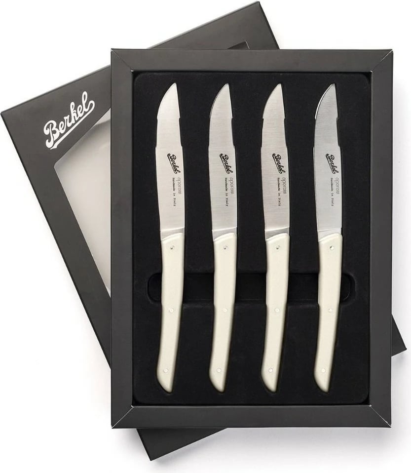 Thikë bifteku Berkel KCO4SW11SRCBL, 11 cm, çelik inox, 4 copë, krem Thikë bifteku Berkel KCO4SW11SRCBL, 11 cm, çelik inox, 4 copë, krem