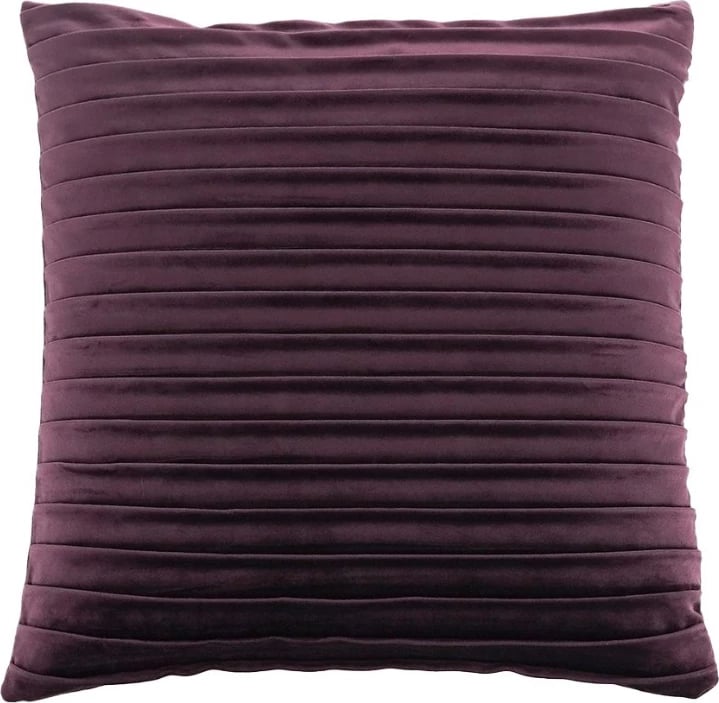 Jastëk dekorativ plisse, kadife, ngjyrë vjollcë, 45x45cm