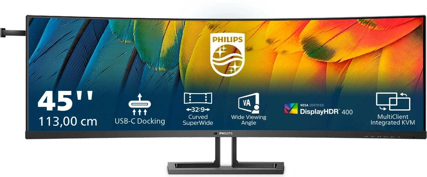 Monitor Philips 6000 series 45B1U6900C/00, 44.5 inç, UltraWide Dual Quad HD, LED, 5120x1440, e zezë