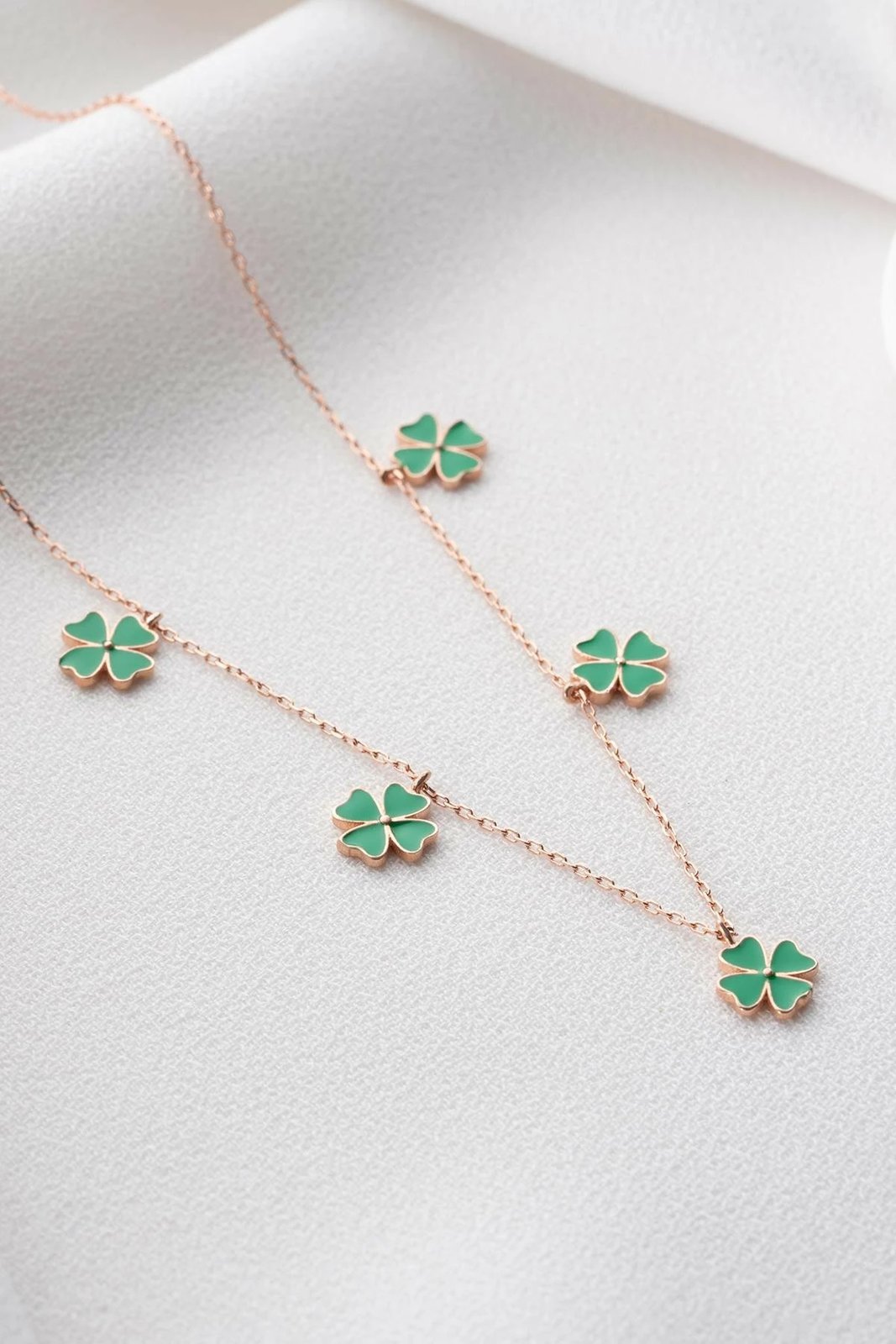 Qafore argjendi Jumeon, ngjyrë rozë ari dhe e gjelbër, NRZ999603