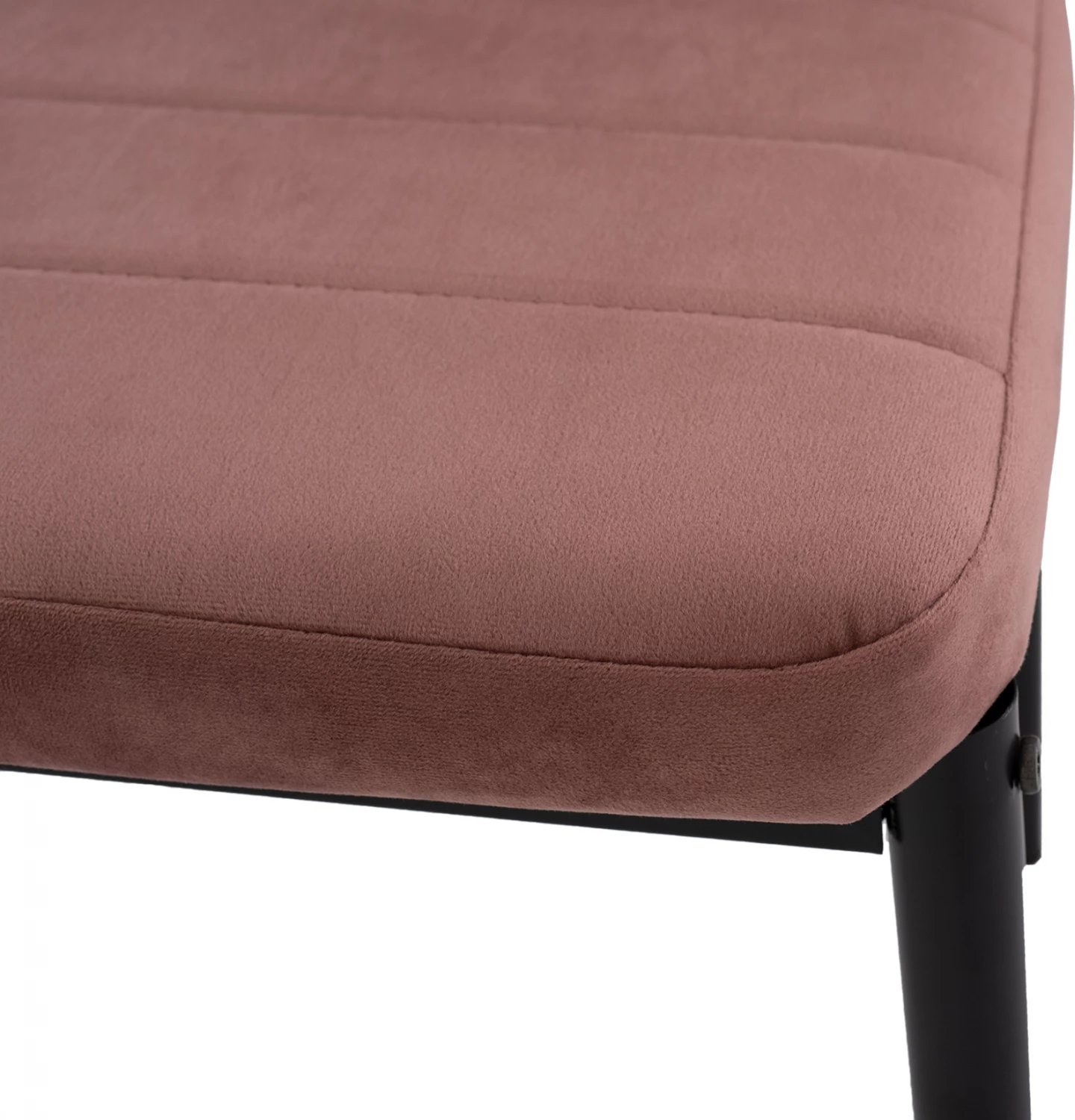 Karrige metalike FH0037.32, kadife rozë e zbehtë, me kornizë metalike, set prej 4 copash