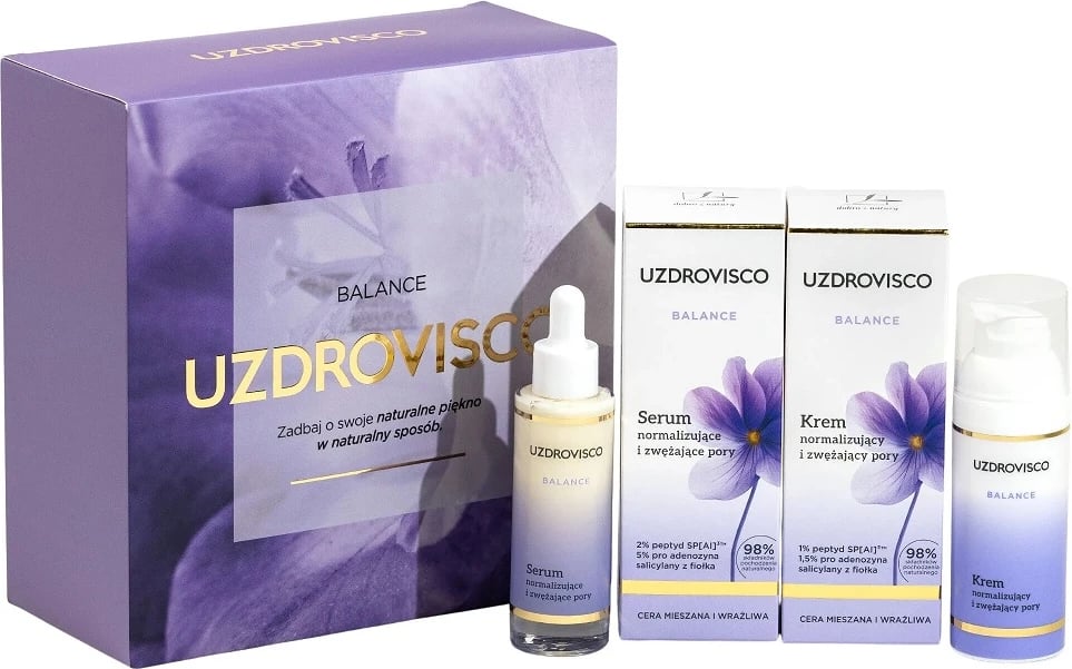 Set krem dhe serum për fytyrë UZDROVISCO Balance Normalizing për femra 50ml + 30ml