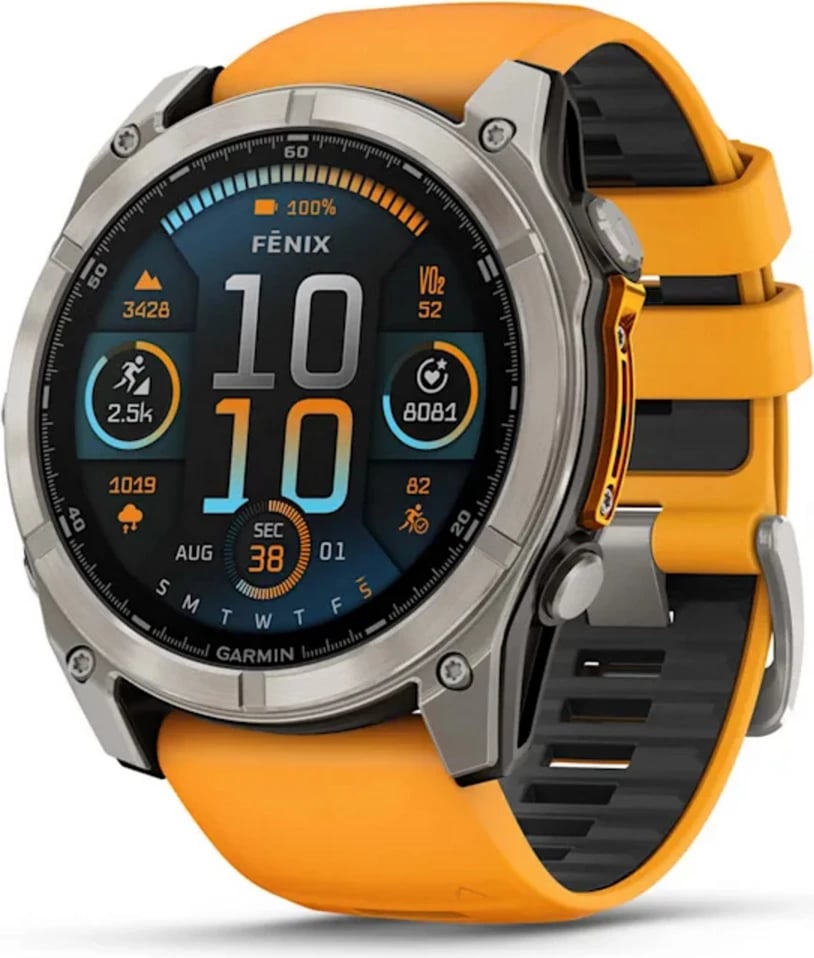Smartwatch Garmin fēnix 8 Sapphire 010-02905-11 L, gri/portokalli