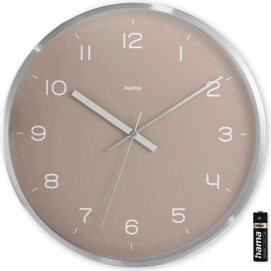Orë muri Hama Fiji 185883, analoge, 30cm, rozë/argjend