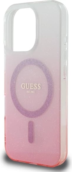 Mbështjellës Guess IML Glitter Gradient MagSafe për iPhone 16 Pro Max, Rozë Mbështjellës Guess IML Glitter Gradient MagSafe për iPhone 16 Pro Max, Rozë