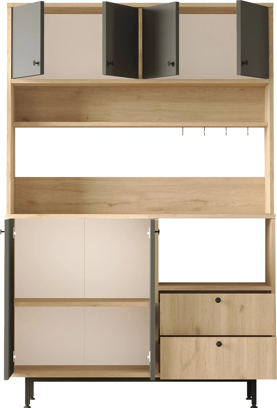 Dollap multifunksional Skye Decor, RE5-SA, ngjyrë lis dhe antracit