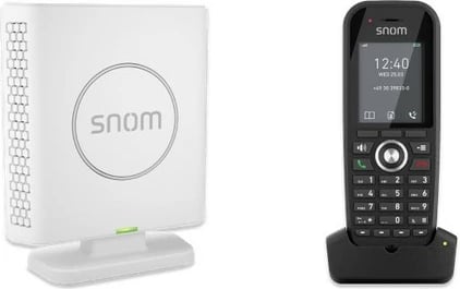 Telefon VoIP pa tel, Snom M430 me bazë DECT M400, 2" TFT, deri 20 llogari SIP, PoE, HD audio, Black/White, set