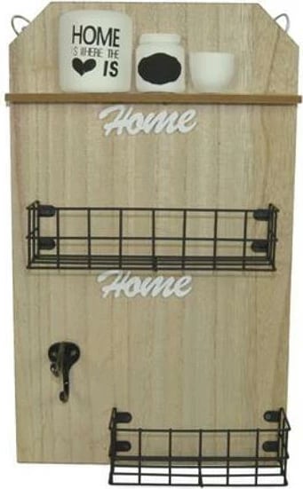 Dekor muror NEXT me dy mbajtëse metali dhe grep, H40x24x7cm