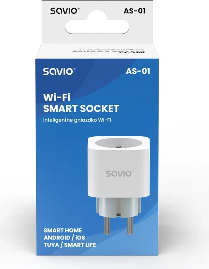 Prizë e mençur SAVIO AS-01, Wi-Fi, 16A, e bardhë