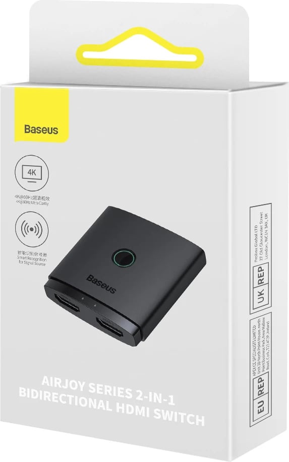 Adapter HDMI 2-në-1 Baseus AirJoy, B01331105111-00, 4K 60Hz, i zi