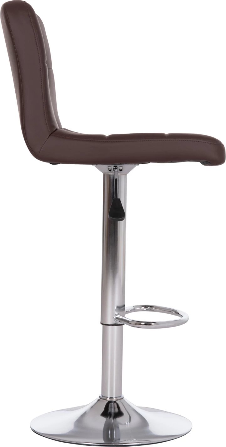 Karrige për bar rrotulluese DIANA, lëkurë PU kafe, metal krom, 44x52x109cm, set prej 2 copash