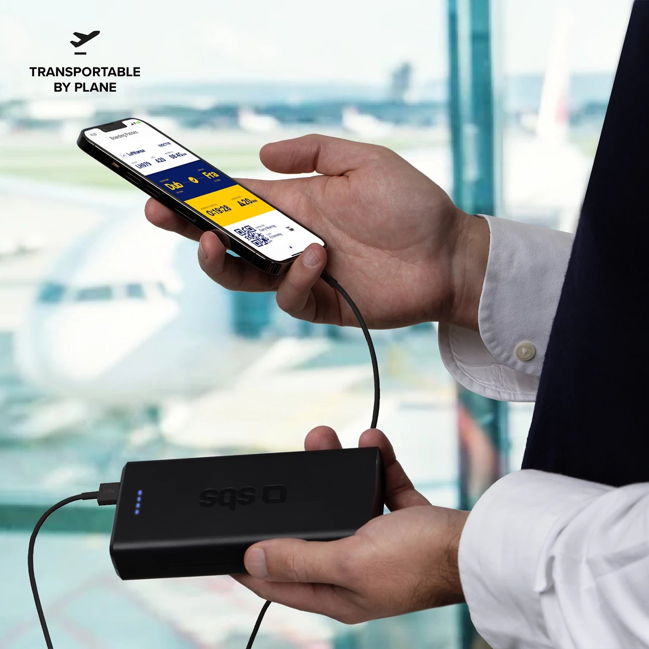 Power bank SBS 20,000 mAh, 2 USB, e zezë