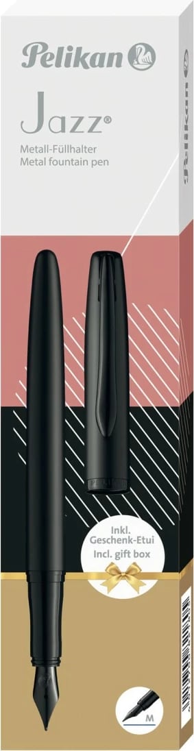 Stilolaps Pelikan Jazz Noble Elegance P36, carbon i zi, me kuti dhurate