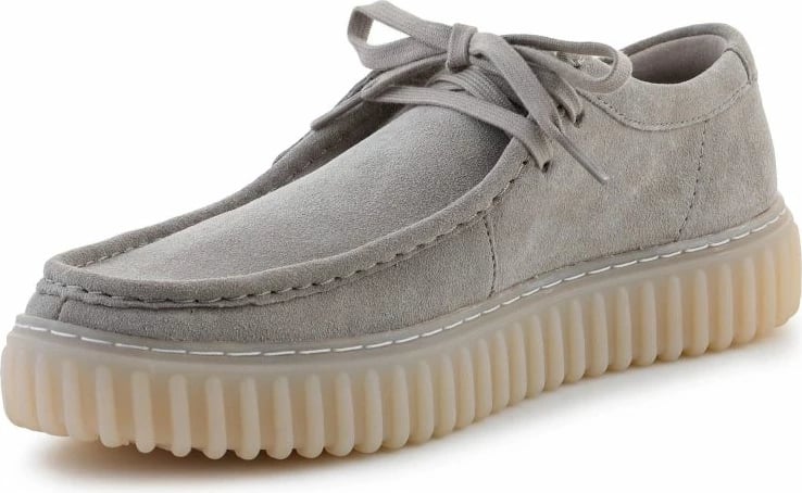 Këpucë Clarks për meshkuj, gri e çelët