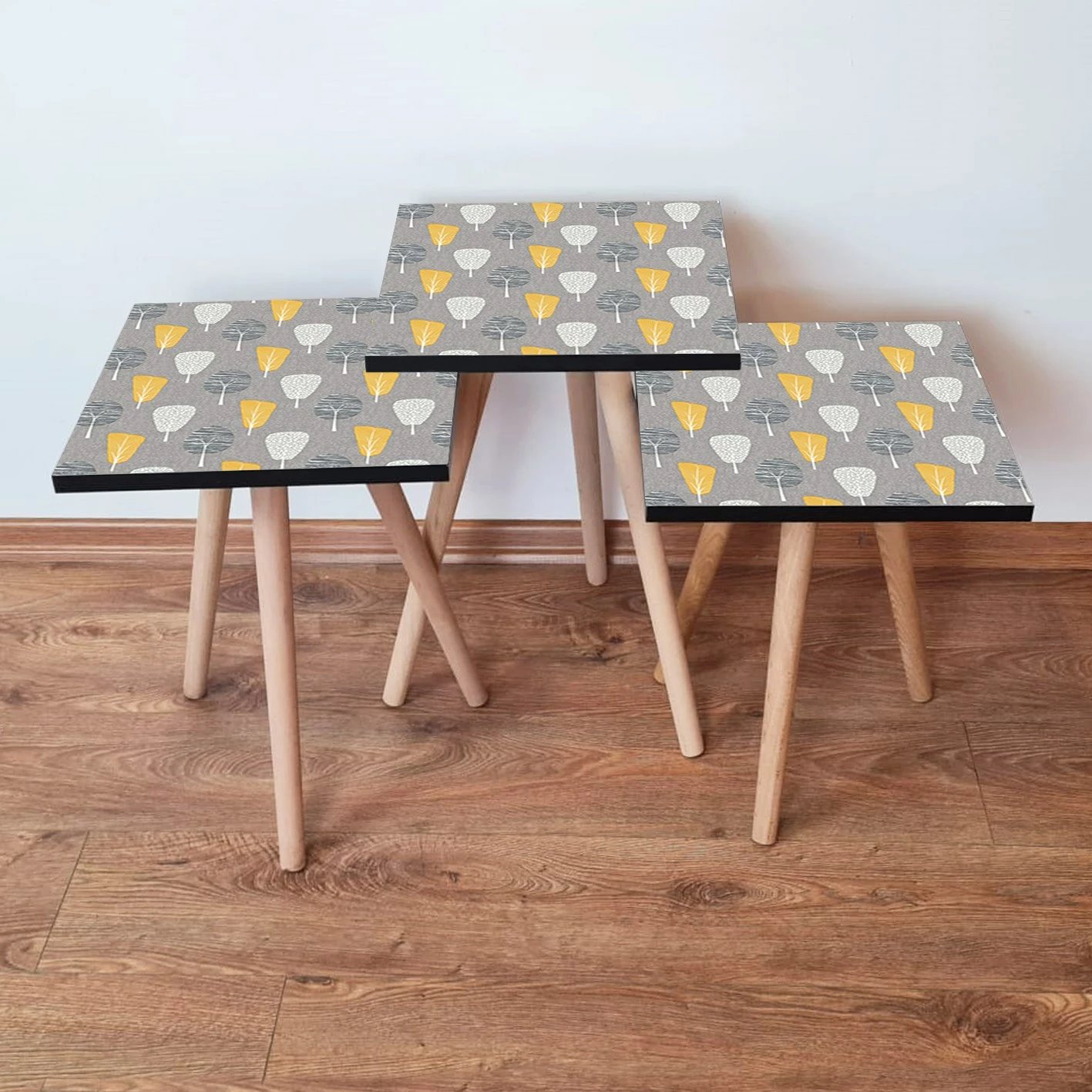 Set tavolinash ndihmëse, 3 copë, Skye Decor, gri, 3Shp186