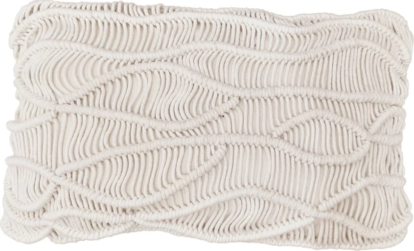 Jastëk dekorativ Krisha, makrame, pambuk-poliester, ngjyrë fildishi, 30x50cm