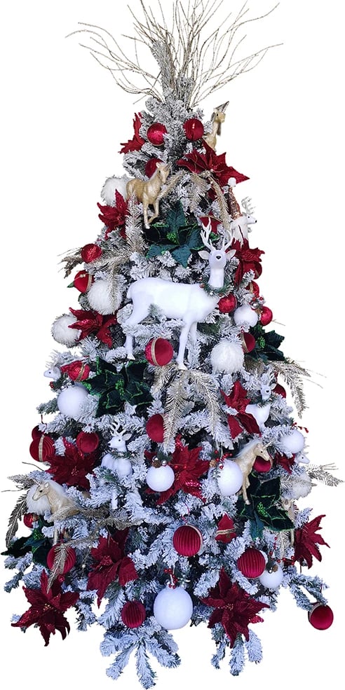 Pemë e Krishtlindjeve JEDLE, e mbuluar me borë, 120x120x210 cm, PVC-PE, ngjyrë e gjelbër dhe e bardhë