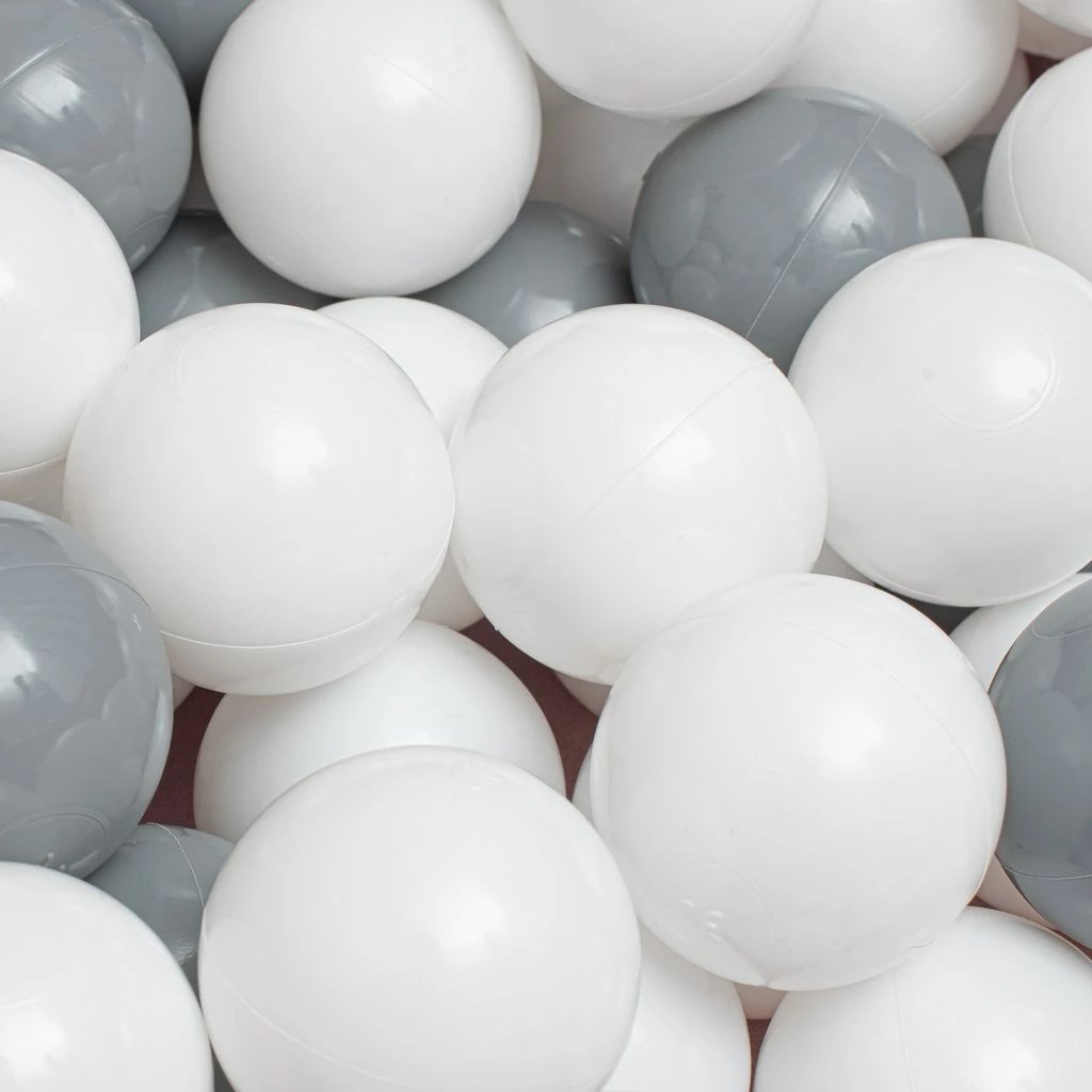 pishinë me topa për fëmijë, New Baby, 83×83×30 cm, 150 topa, gri, set