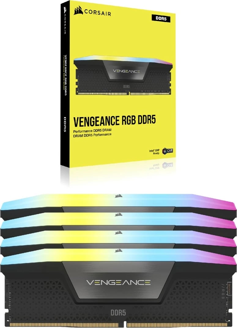 RAM Memorje Corsair Vengeance RGB 192GB (4x48GB) DDR5 5200MHz, e zezë