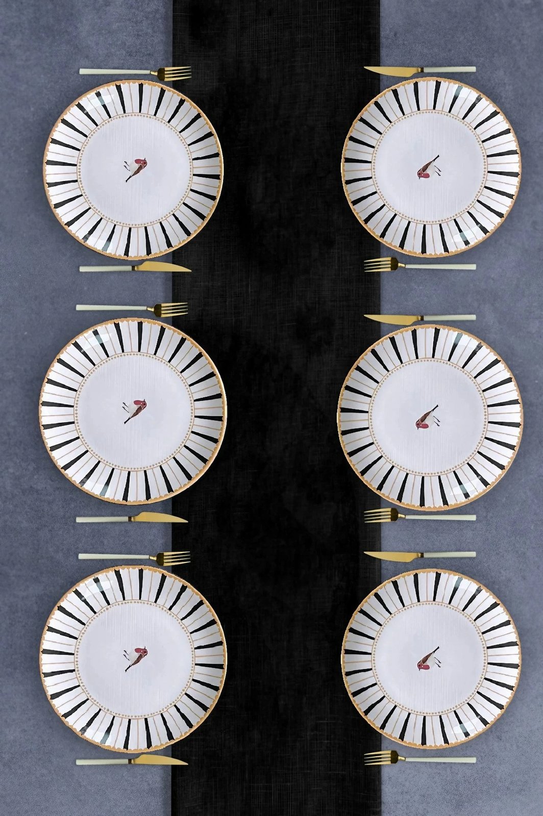 Set pjatash për ëmbëlsira (6 copë), Hermia Concept, Love 6PT, e zezë