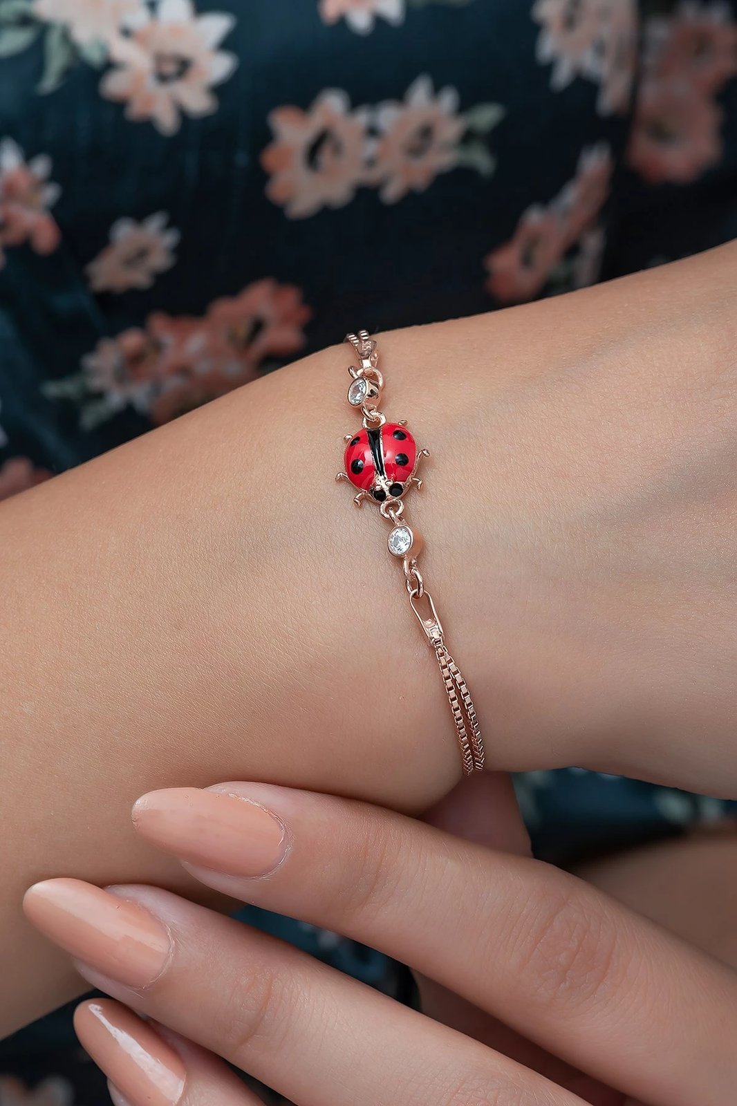 Byzylyk argjendi Jumeon, ngjyrë rozë e artë, TRDYL826