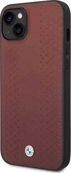 Mbështjellës BMW BMHCP14S22RFGR për iPhone 14 6.1", lëkurë, Diamond Pattern, e kuqe burgundy