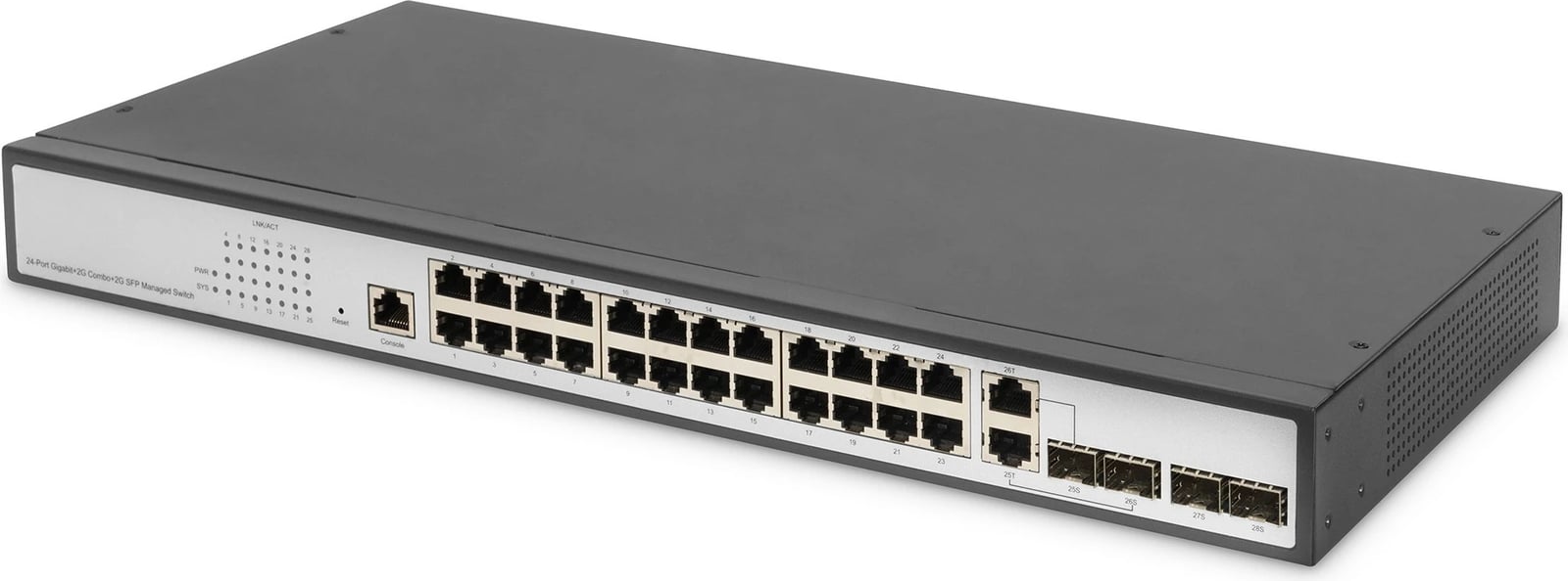 Switch Digitus 24-portë Gigabit Managed, i zi