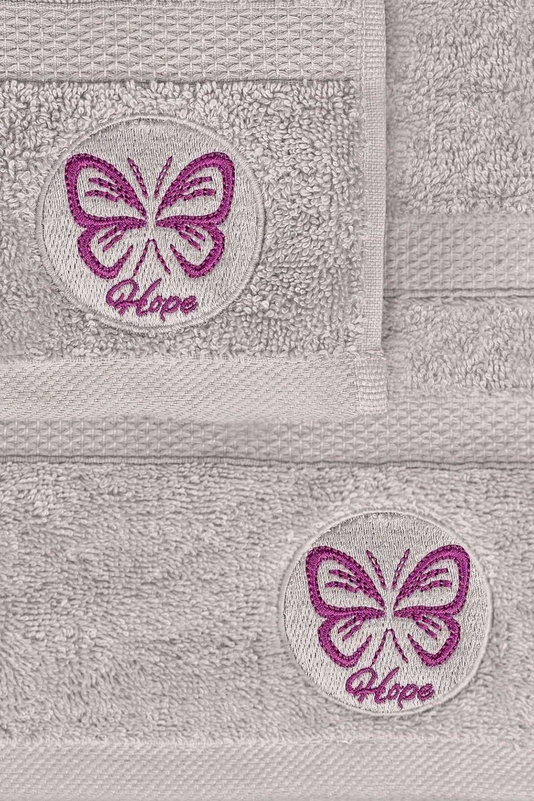 Set peshqirësh duar dhe banjo, 2 copë, Mijolnir, Hope, ngjyrë gri