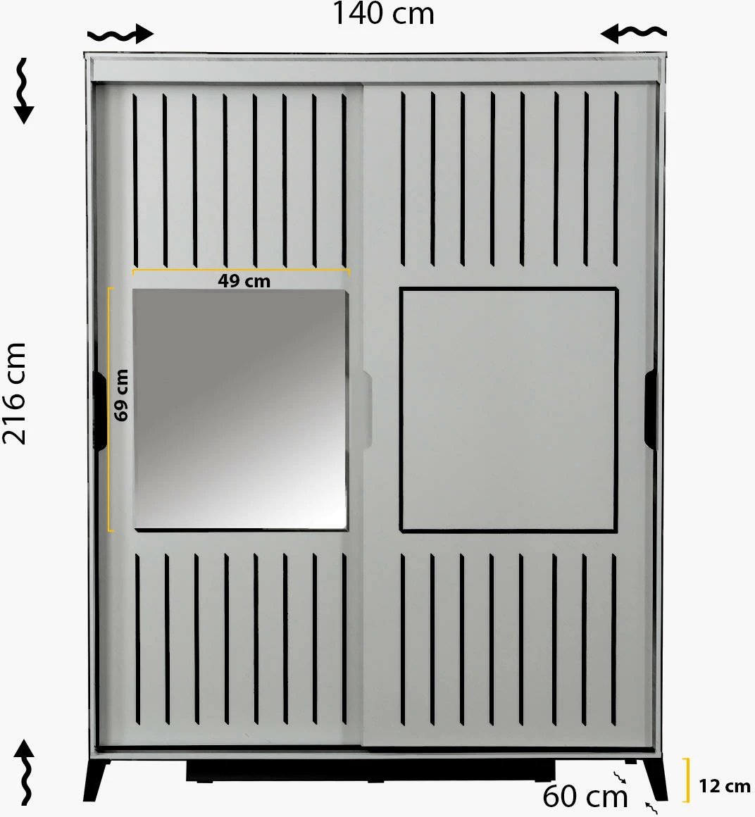 Dollap Hanah Home, Pasific Home Fuga 140, ngjyrë arre