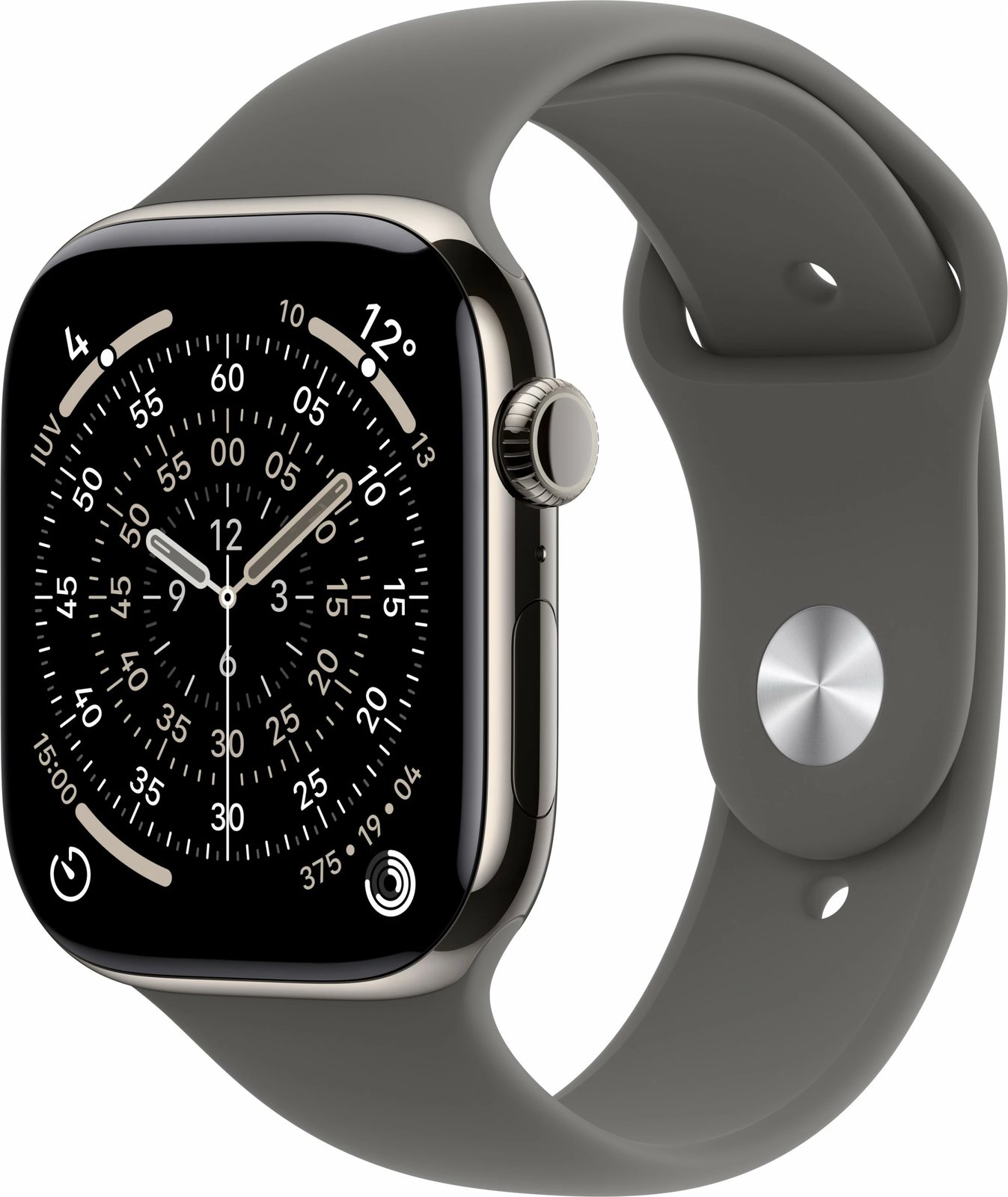 Smartwatch Apple Watch S11 Titan Natur Cellular 46mm, LTE, rrip sport steingrau M/L