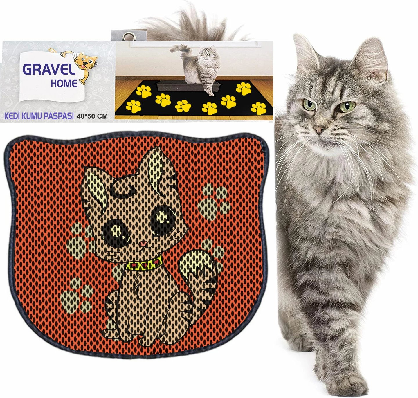 Tapet për rërë mace, shumëngjyrësh, Paws & Whiskers, Kdkafa0142