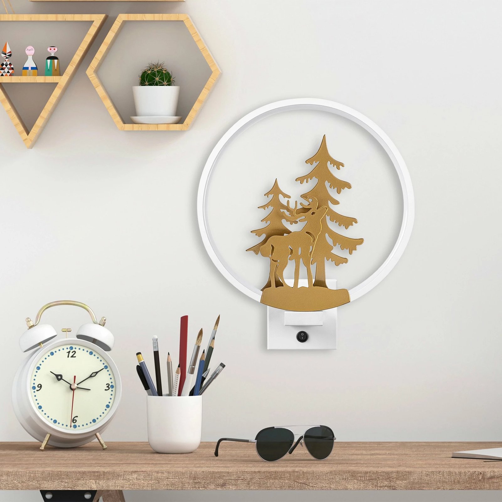 Llambë muri Opviq, XMAS32, e bardhë dhe ari