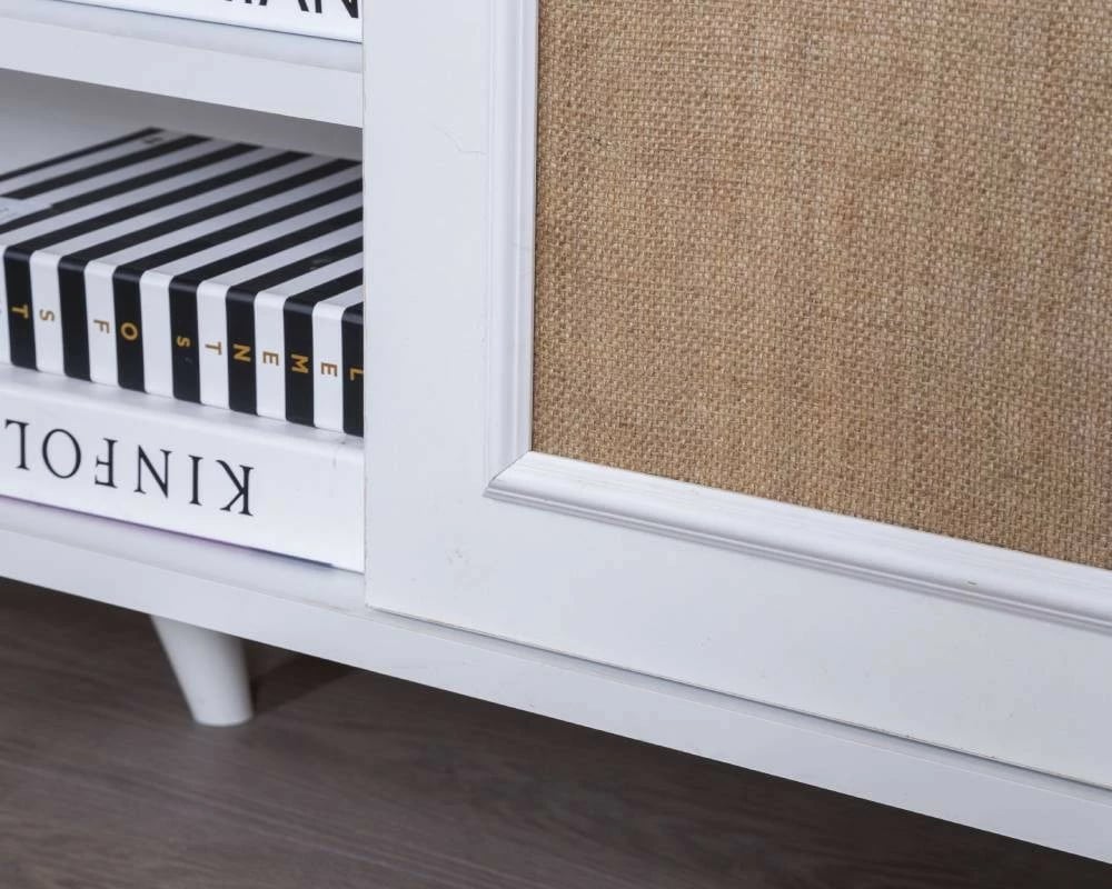 Komodë TV Skye Decor, montim, e bardhë, lis