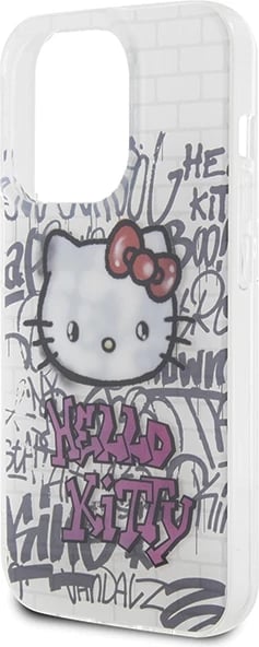 Mbështjellës Hello Kitty IML Kitty On Bricks Graffiti për iPhone 14 Pro Max, Bardhë