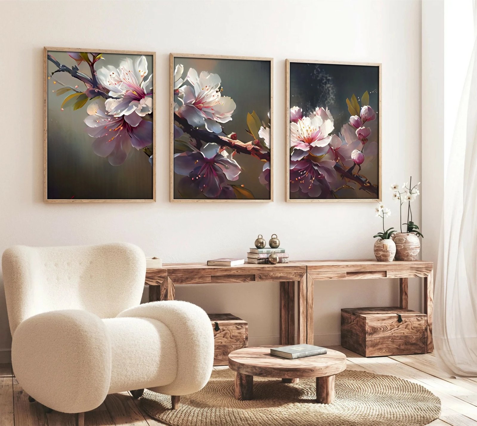 Pikturë dekorative me kornizë MDF (3 copë), Wallity, Huhu222, 30x40cm