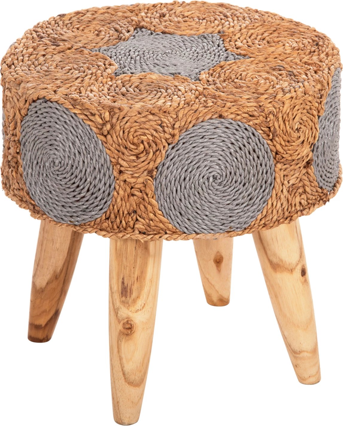 Karrige për bar BEAM FH7826 dru tik dhe rush deti natyral & gri Φ43x45Hcm