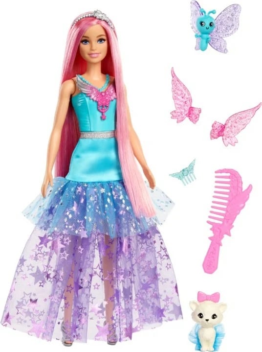 Kukull Barbie Mattel A Touch of Magic JCW48 me aksesorë dhe dy kafshë lodër