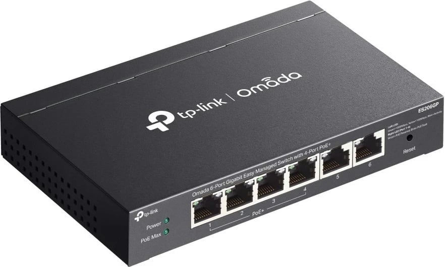 Switch TP-Link Omada ES206GP, 6 porte Gigabit, 4 PoE+, i zi