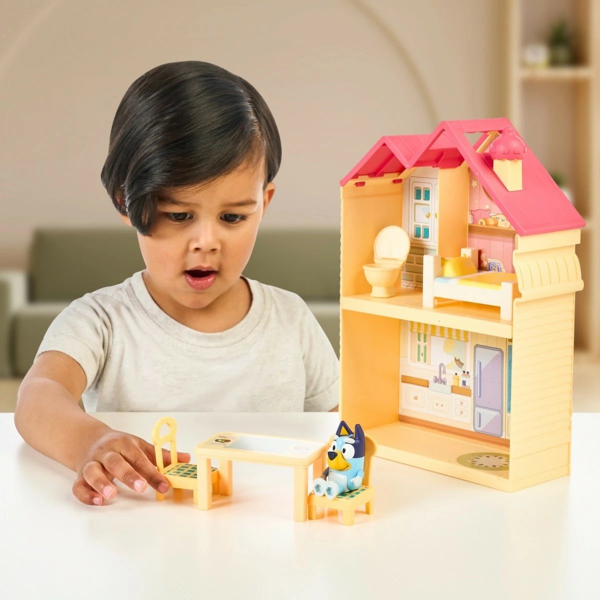Set lodrash Bluey Mini Family House me figurë dhe aksesorë, Tm Toys