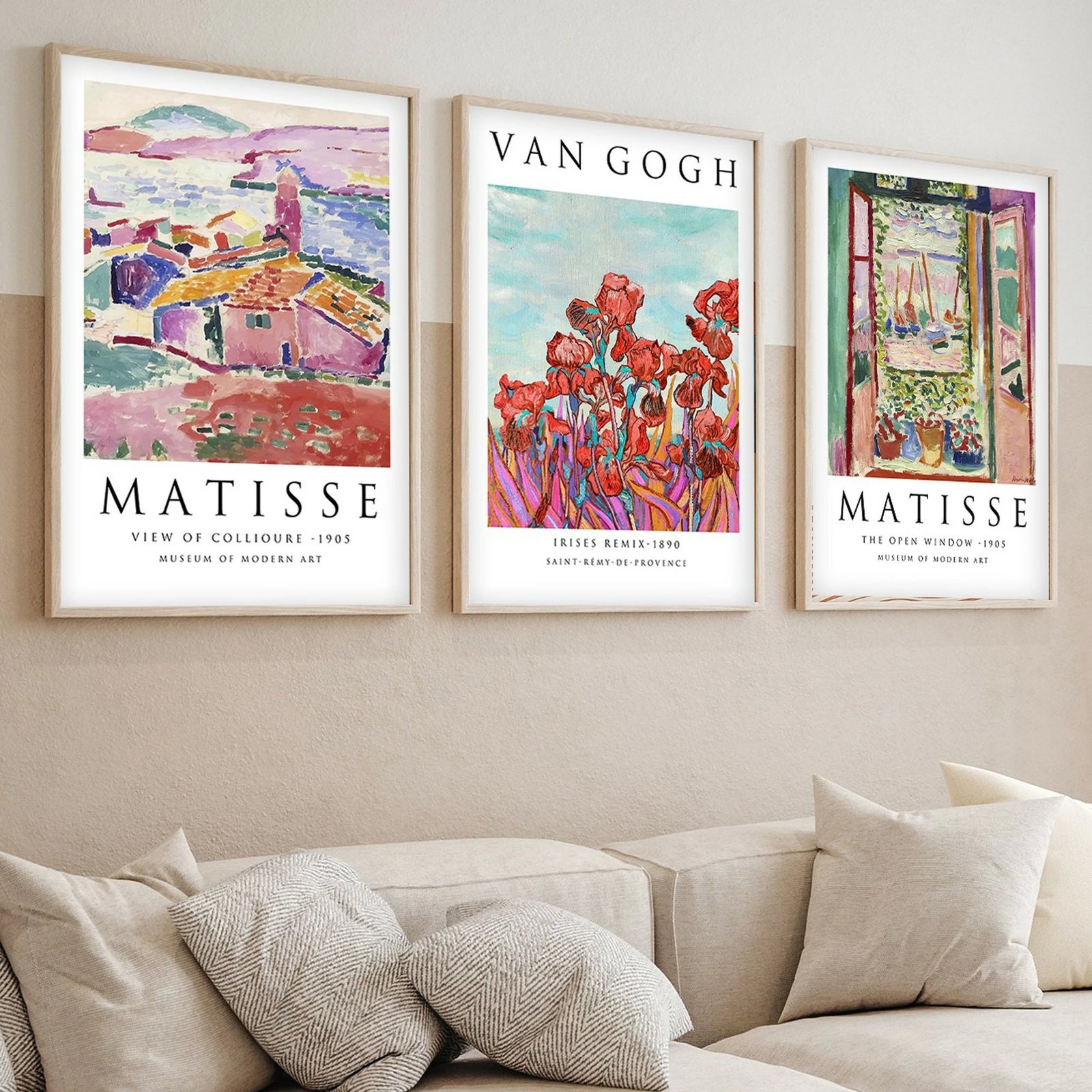 Pikturë dekorative me kornizë MDF (3 copë), Wallity, Huhu268, 50x35cm