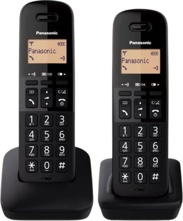 Telefon pa kabllo Panasonic KX-TGB612 Duo, i zi, set prej 2 copë