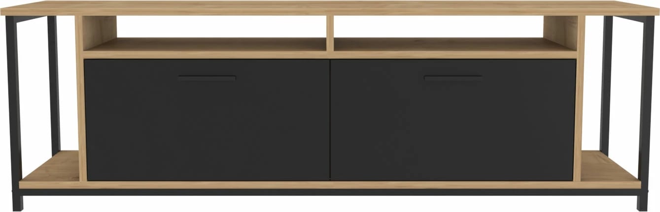 Komodë TV Skye Decor, ngjyrë lis, e zezë, Omar