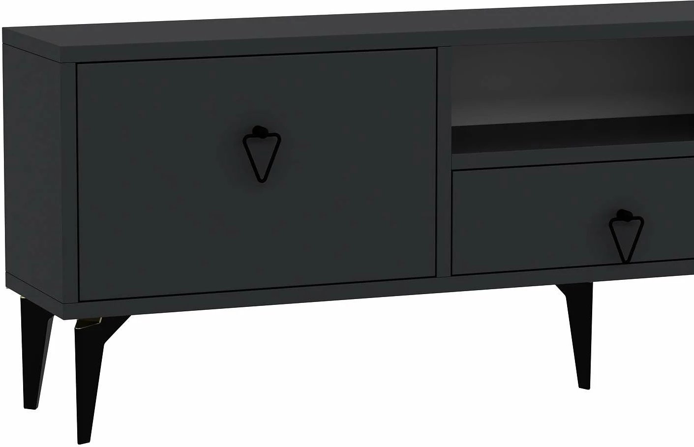 Komodë për TV Skye Decor, 1302-DROP-1, antracit, e zezë