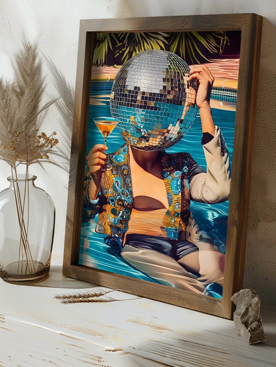 Pikturë dekorative me kornizë MDF, shumëngjyrëshe, Wallity, GE108-L