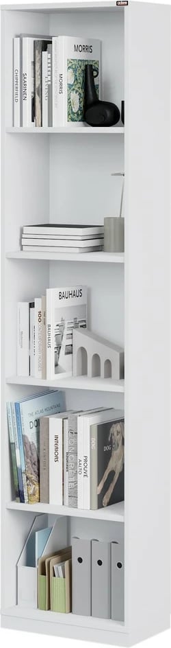 Raft librash Hanah Home, Ktp-325-Bb-1, ngjyrë e bardhë