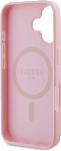 Mbështjellës Guess Peony Script MagSafe për iPhone 16, Rozë Mbështjellës Guess Peony Script MagSafe për iPhone 16, Rozë